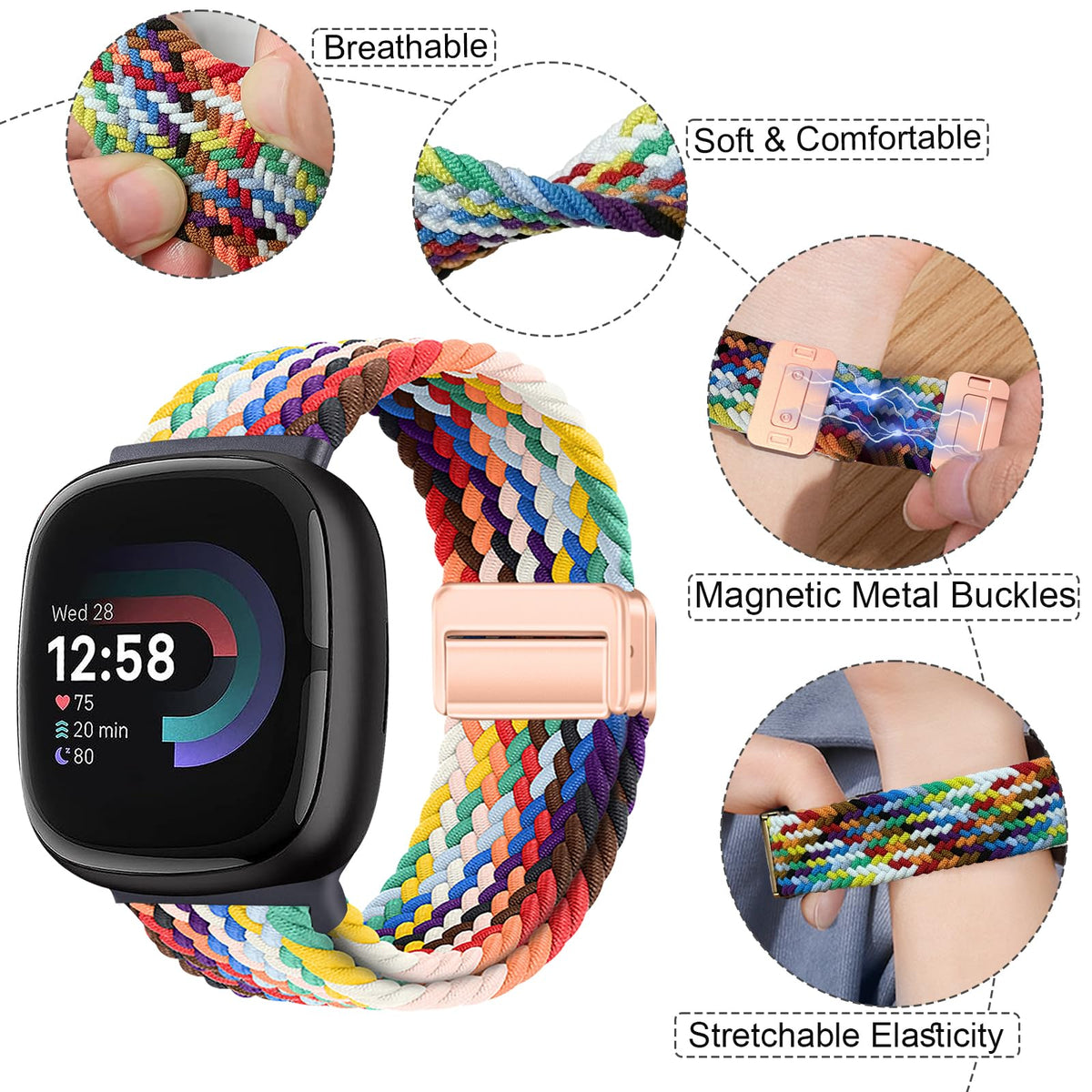 Yeahxing Sense 1 elastic nylon band provides skin-friendly comfort for daily wear.