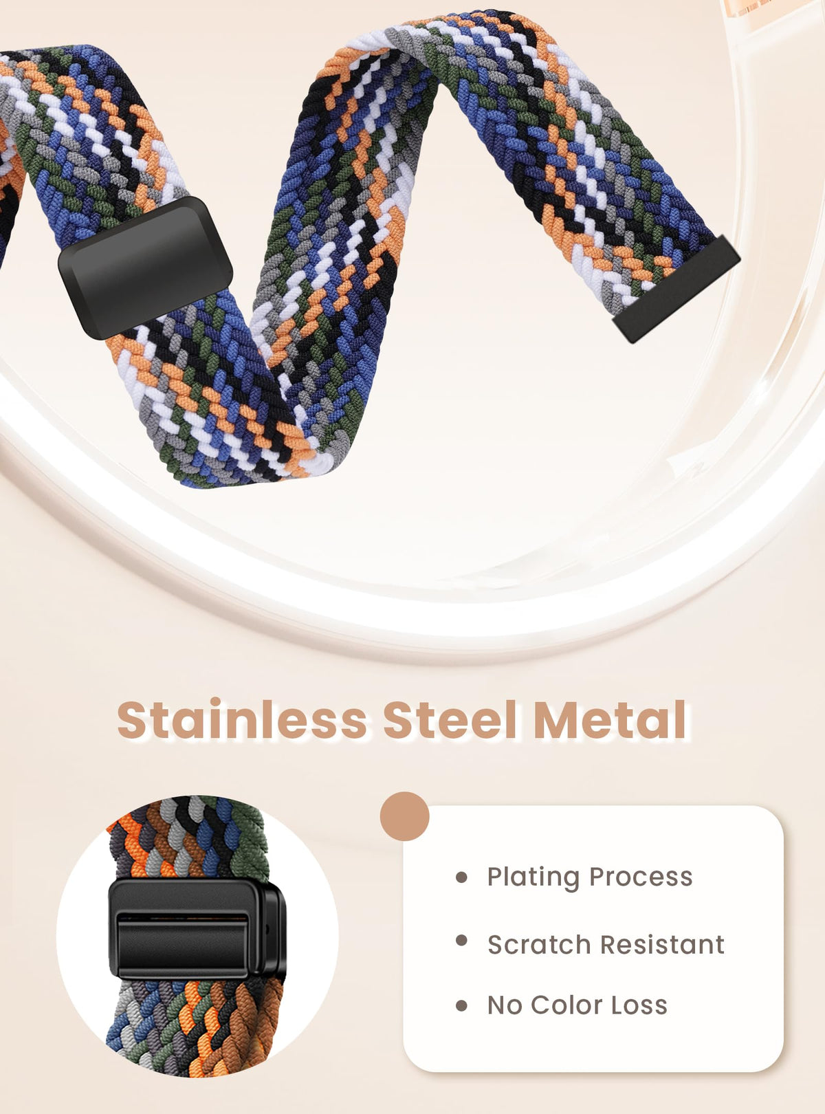 Yeahxing braided band for Sense 1 provides flexible secure wear during daily activities