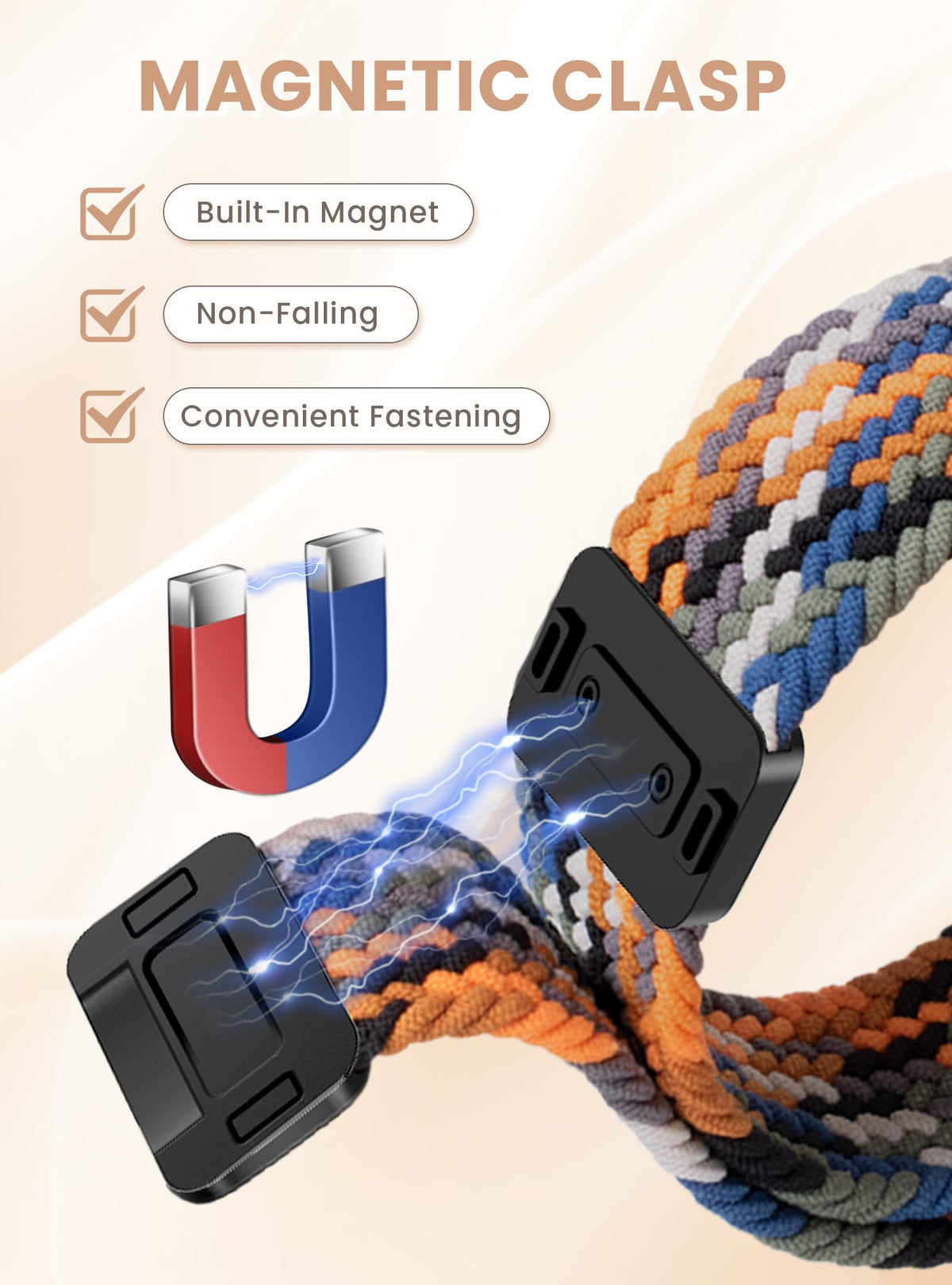 Yeahxing braided band for Sense 2 supports lightweight, all day wear