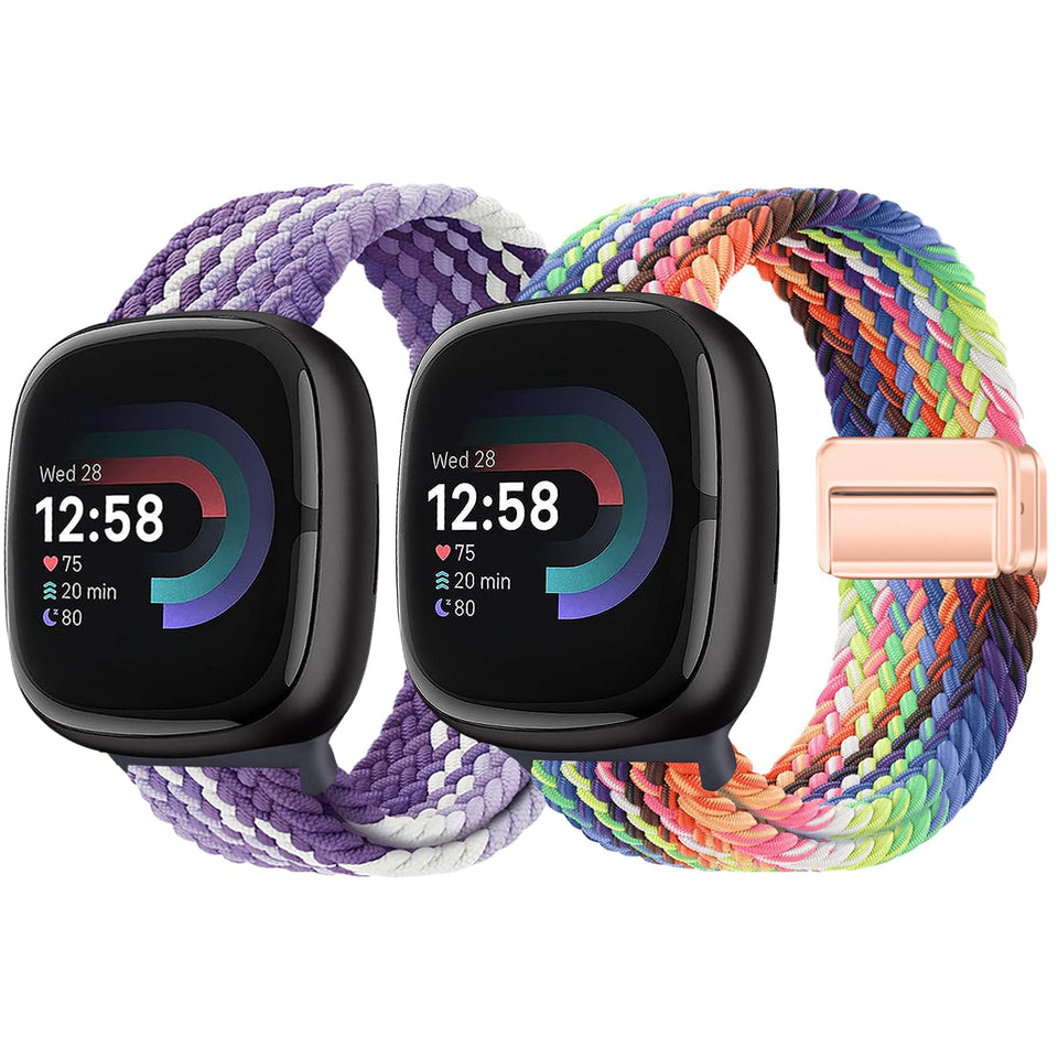 Yeahxing braided magnetic band for Versa 4 offers secure latch and breathable comfort.