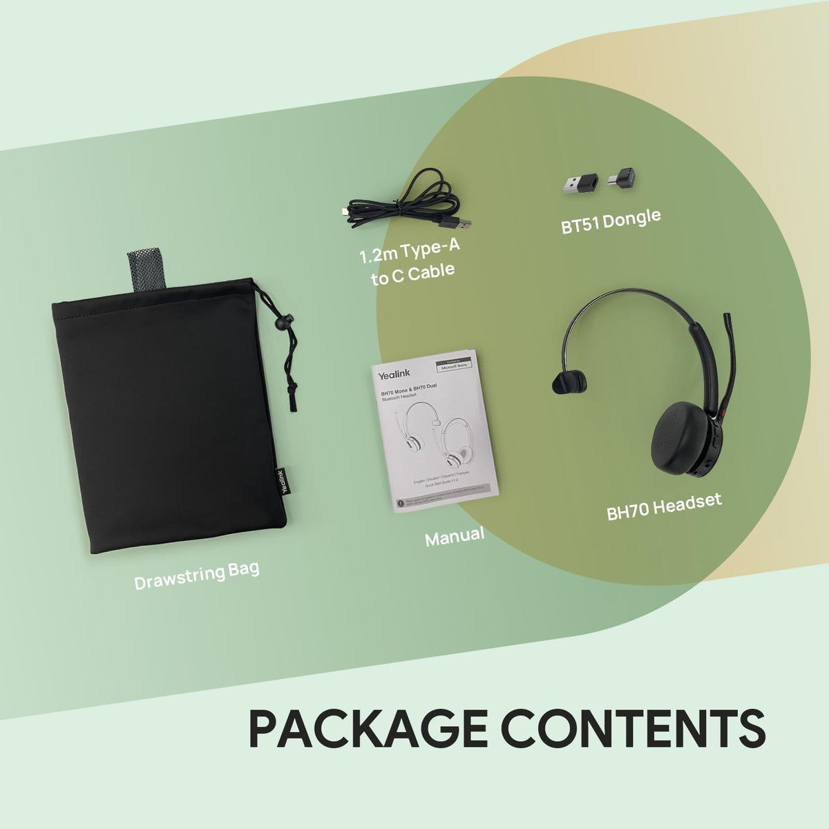 Yealink BH70 mono designed to reduce background noise in open offices.
