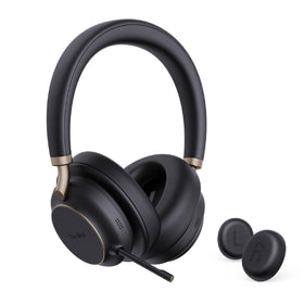Yealink BH76 Plus headset worn over the ears for all-day comfort.