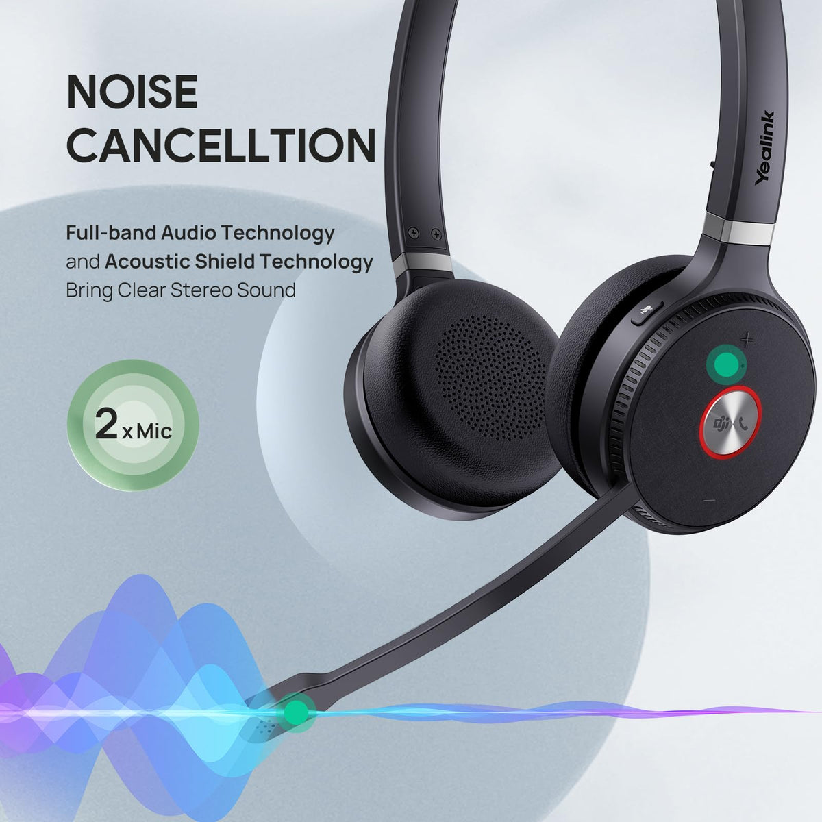 Yealink side profile cushion mounted on earcup demonstrating restored fit and acoustic seal