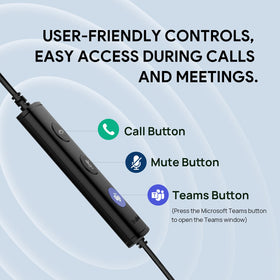 Yealink UH34 headset in use at a desk with laptop showing reliable VoIP call performance