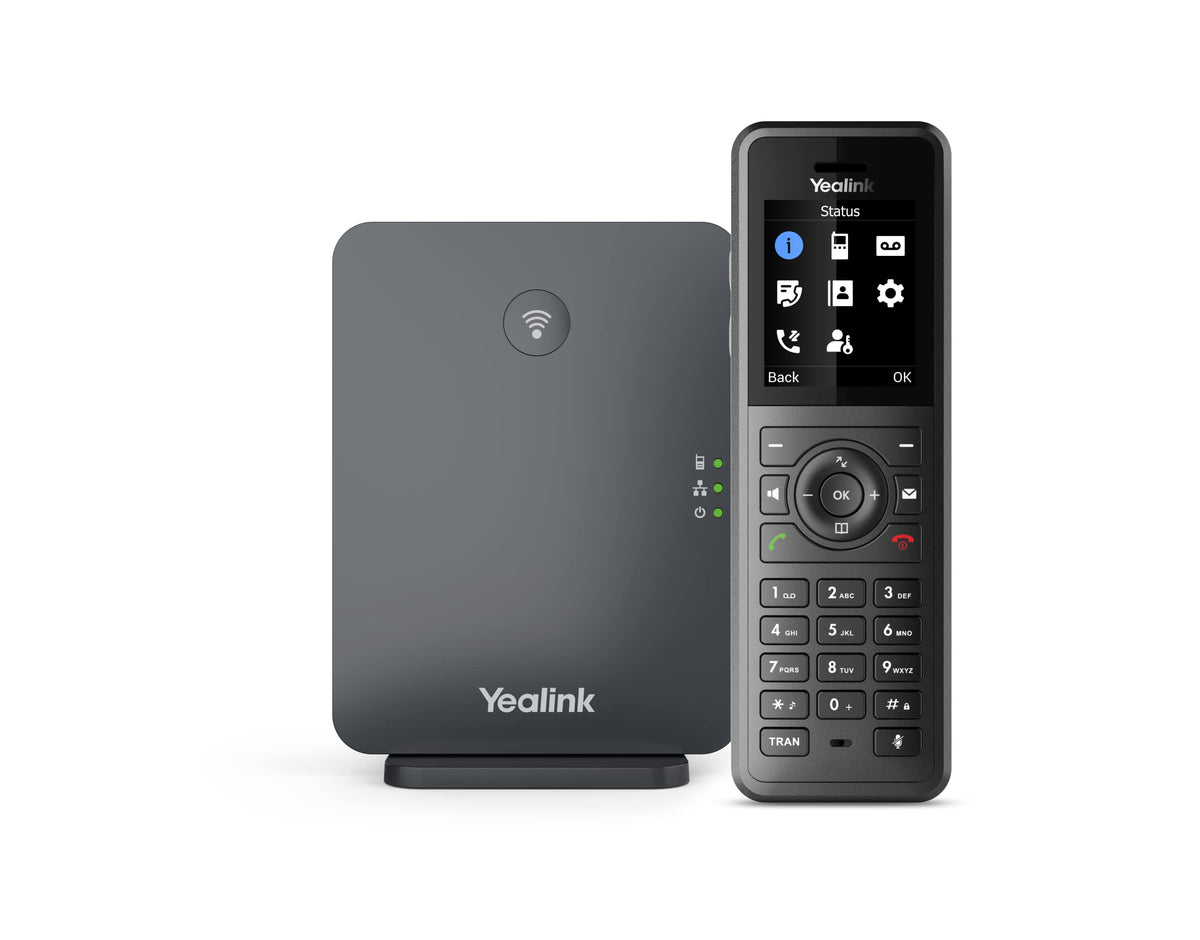 Yealink W77P black display close-up showing intuitive interface