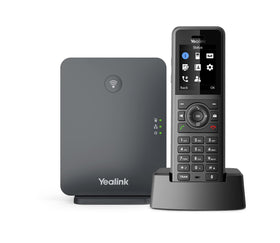 Yealink W77P black front view showing the 1.8-inch color display for quick calls