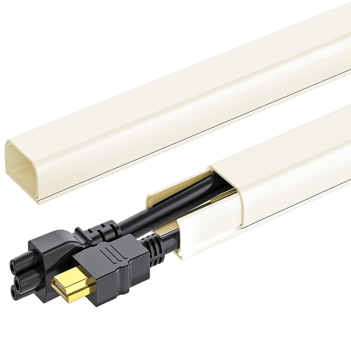 Yecaye 142in wall cord hider shown on-wall for clean cable concealment.