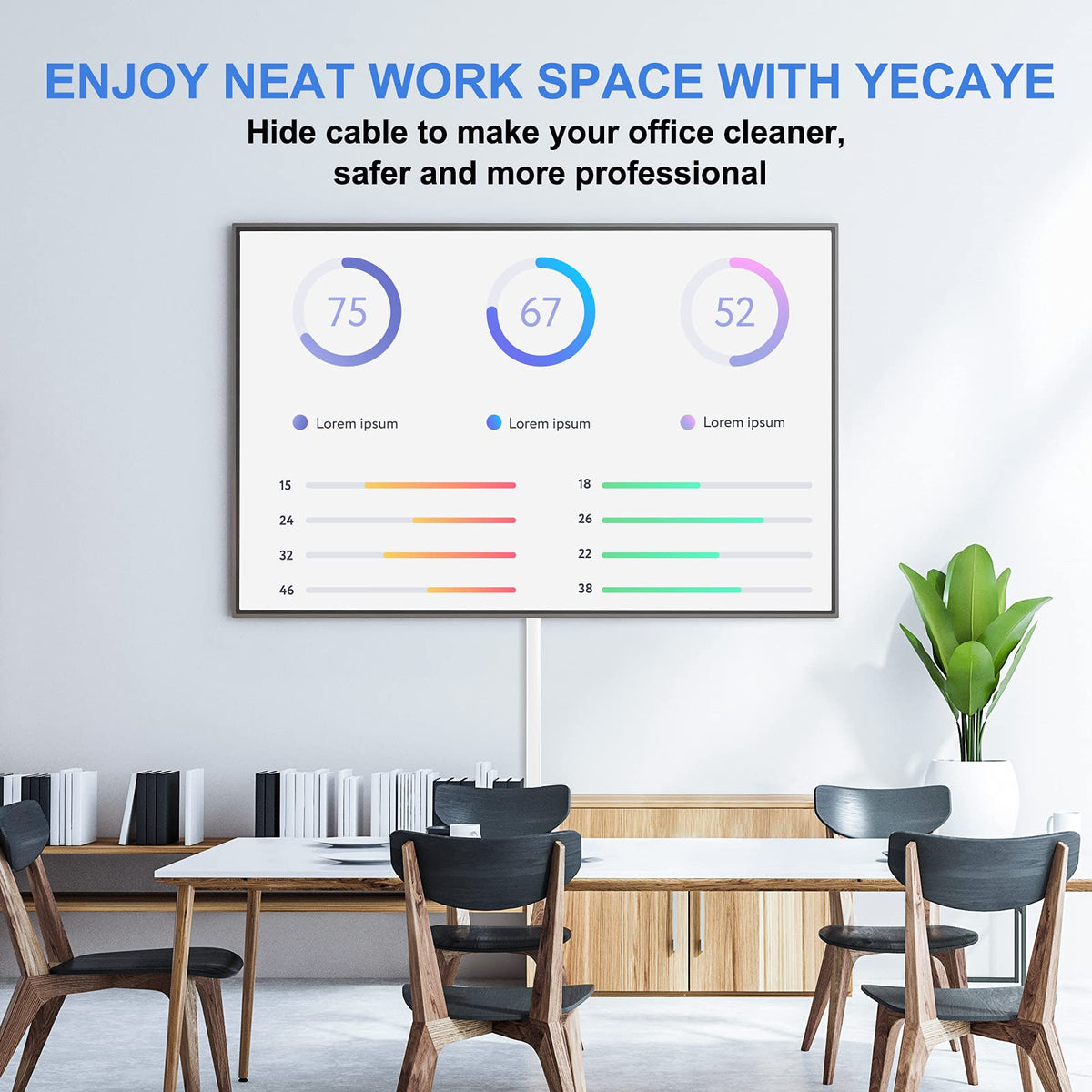 Yecaye cord hider covers two wires for discreet concealment