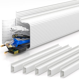 Yecaye 94.2in under-desk cable management kit keeps cords neat and organized.