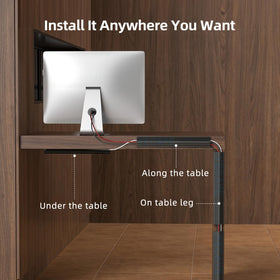Yecaye adhesive desk cable raceway installation demonstrates quick, damage-free setup.
