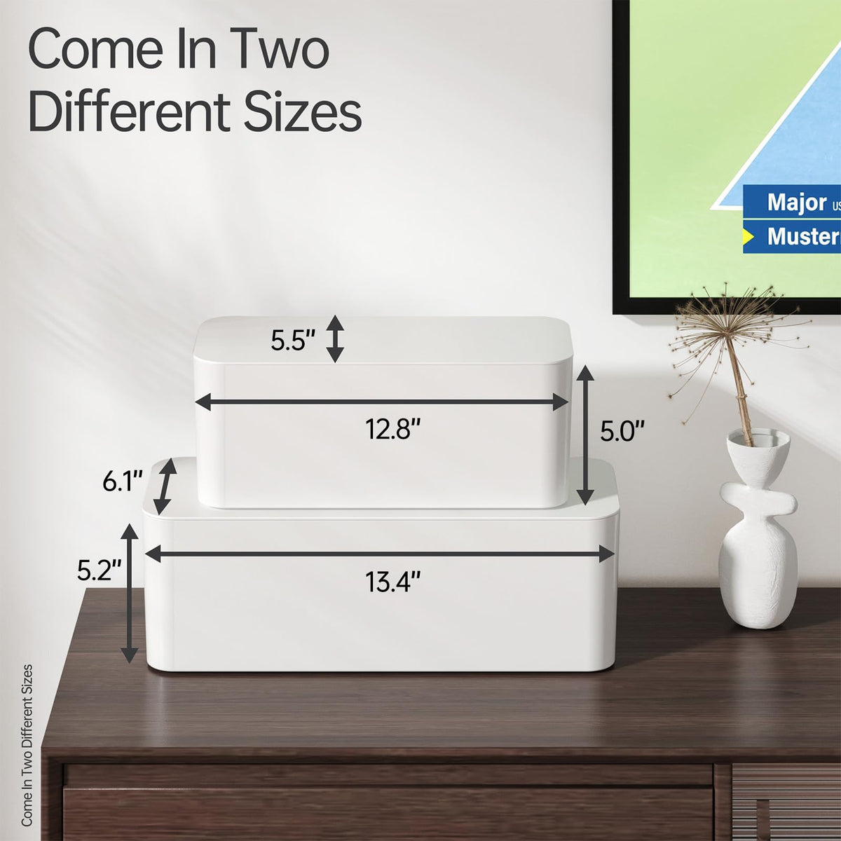 Yecaye under-desk setup box keeps cables tidy and accessible.
