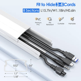 Yecaye cable concealer for wall mounts blends with decor while concealing wires.
