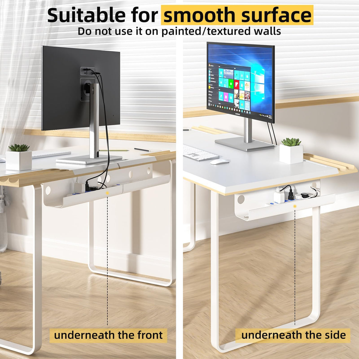Yecaye 4 single-hole cable clips securely hold cords for neat organization.