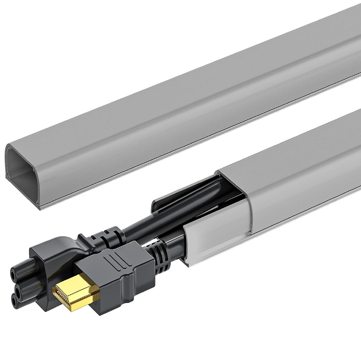 Yecaye cord hider on-wall grey cover blends with decor for organized cables