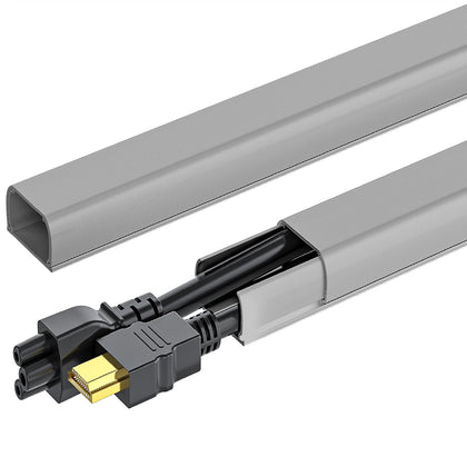 Yecaye cord hider on-wall grey cover blends with decor for organized cables