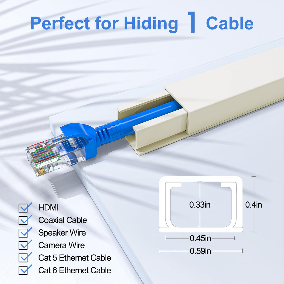 Yecaye cord hider 8-channel kit provides easy installation and comprehensive cable concealment.