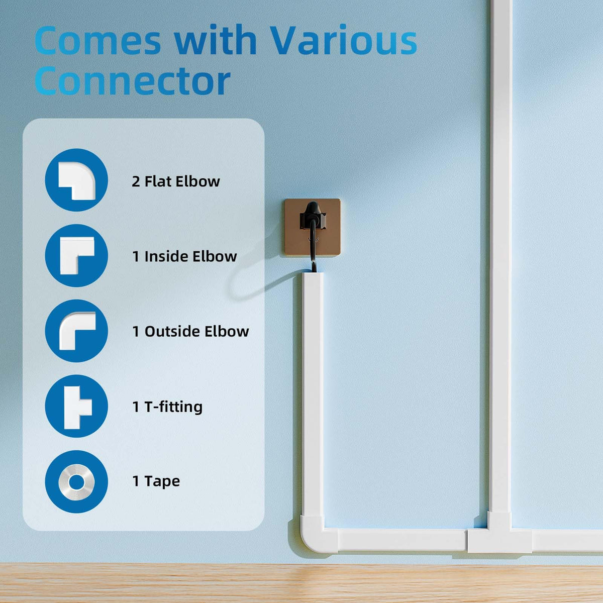 Yecaye cord hider with adhesive tape enables easy installation