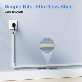 Yecaye Cord Hider beige finish blends with home decor while hiding cables.