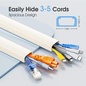 Beige color matches furniture and blends with decor for seamless cable management