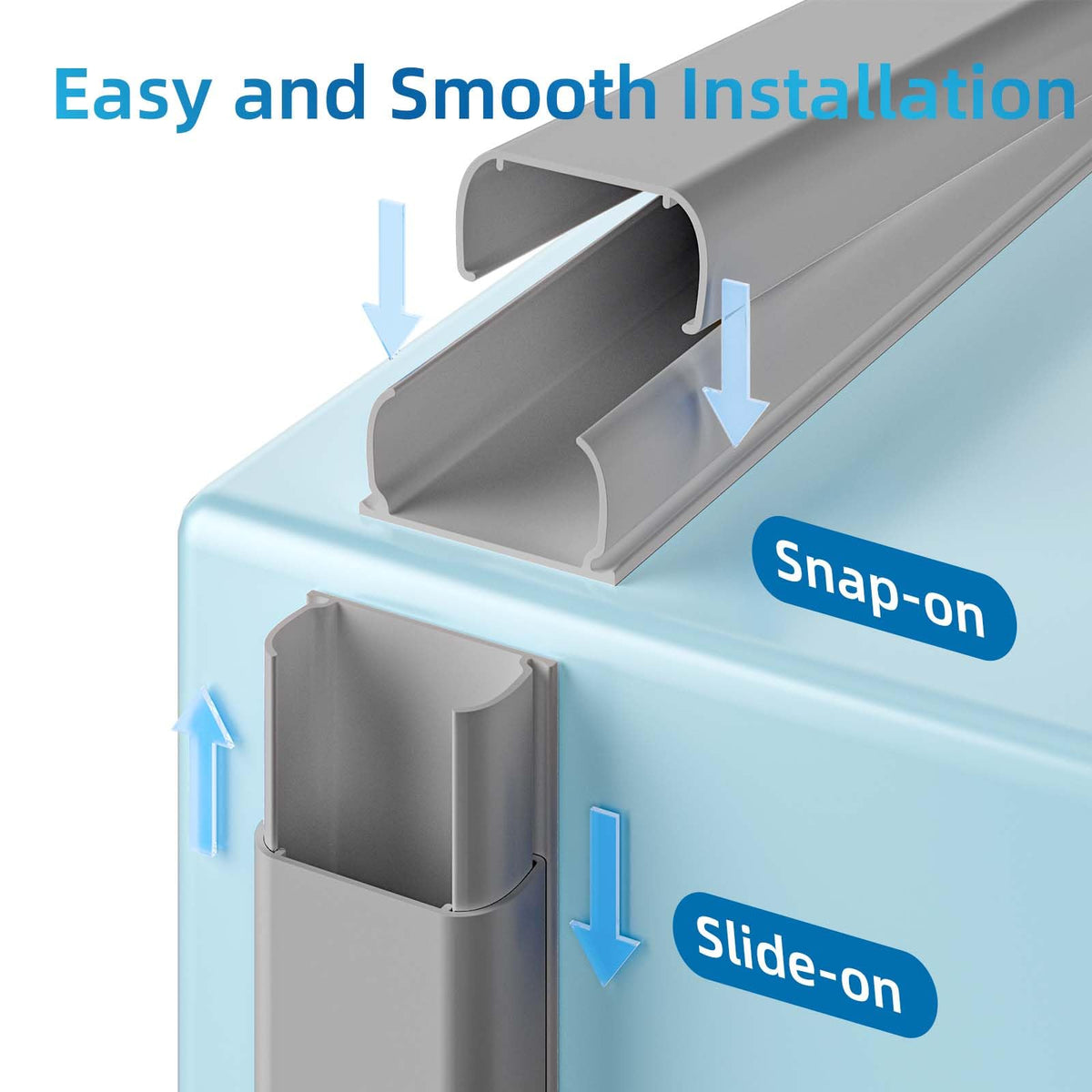 Yecaye cord hider installation with double-sided tape for quick setup