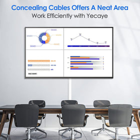 Yecaye Cord Hider screws and anchors for a permanent fixture behind TV.