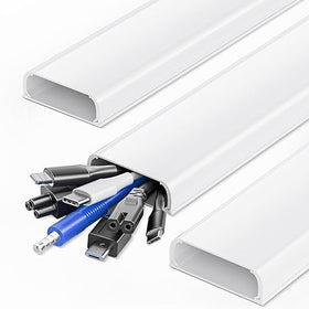 Yecaye wall mounted cord hider base blends with decor for tidy TV area