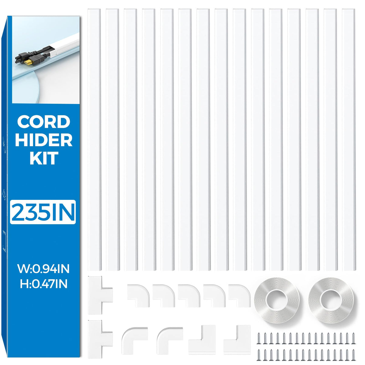 Yecaye cord hider's discreet design enhances room aesthetics while hiding cables.