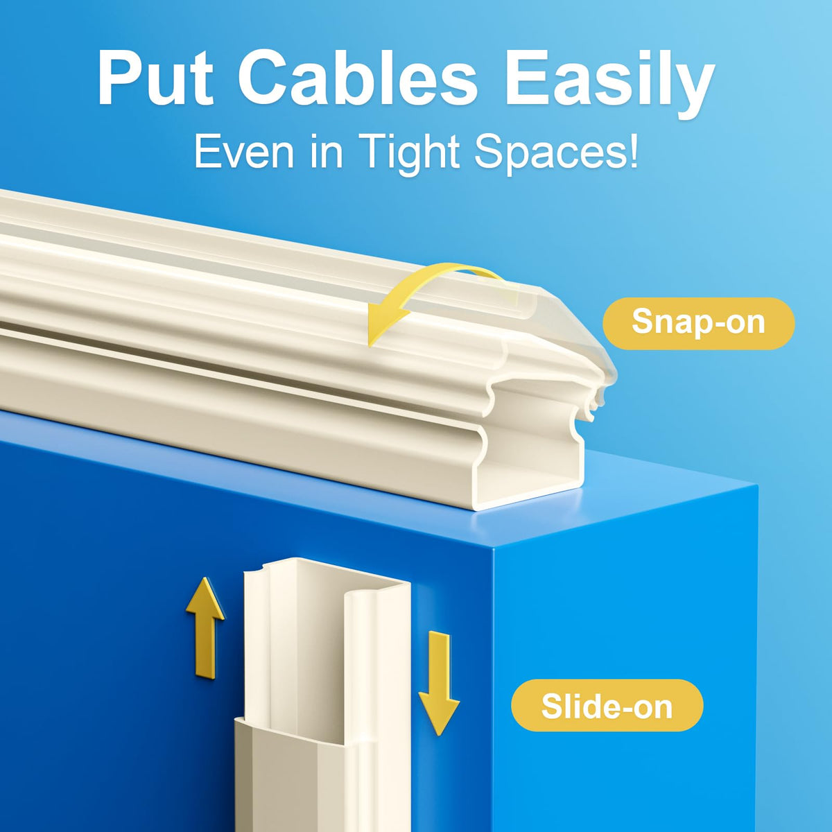 Yecaye slim, low-profile cable management for sleek TV setups.