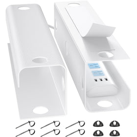 Yecaye large under-desk cable management keeps outlets organized and clean.