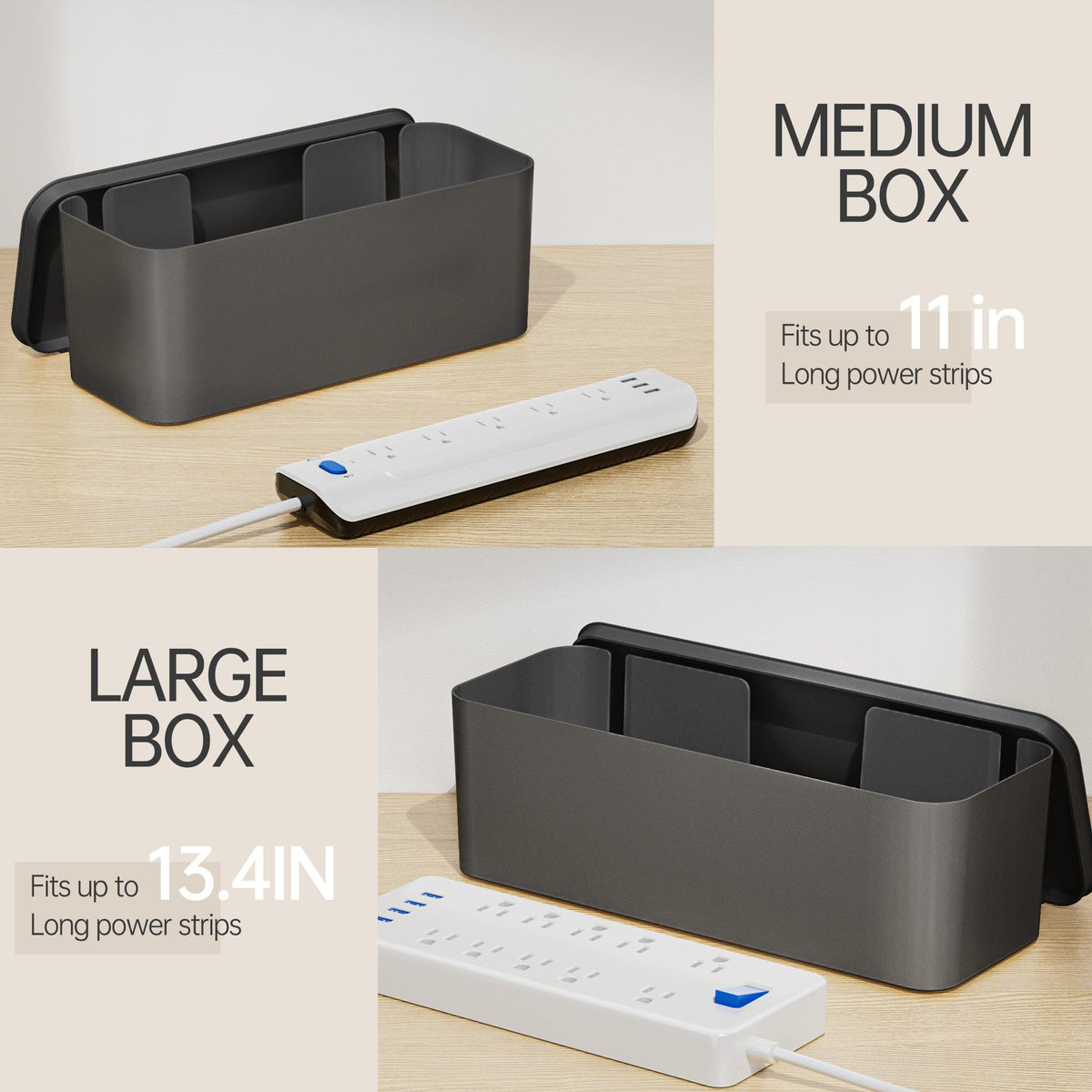 Yecaye medium box opened to show internal space for chargers and cords
