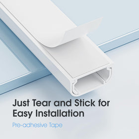 Yecaye medium cable management kit conceals multiple cables neatly.