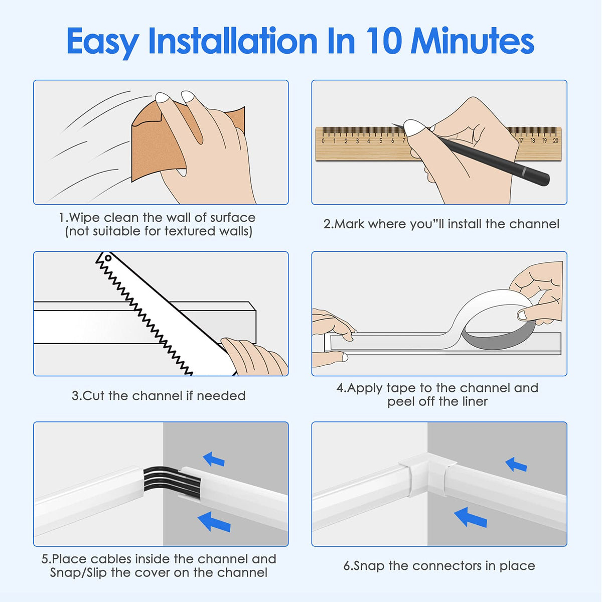 Yecaye paintable cable cover disappears into home design.