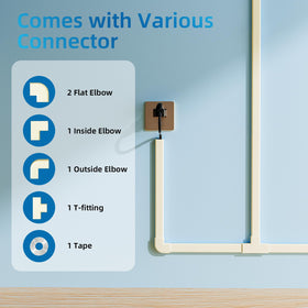 Yecaye round-arc profile cord hider provides discreet on-wall routing.
