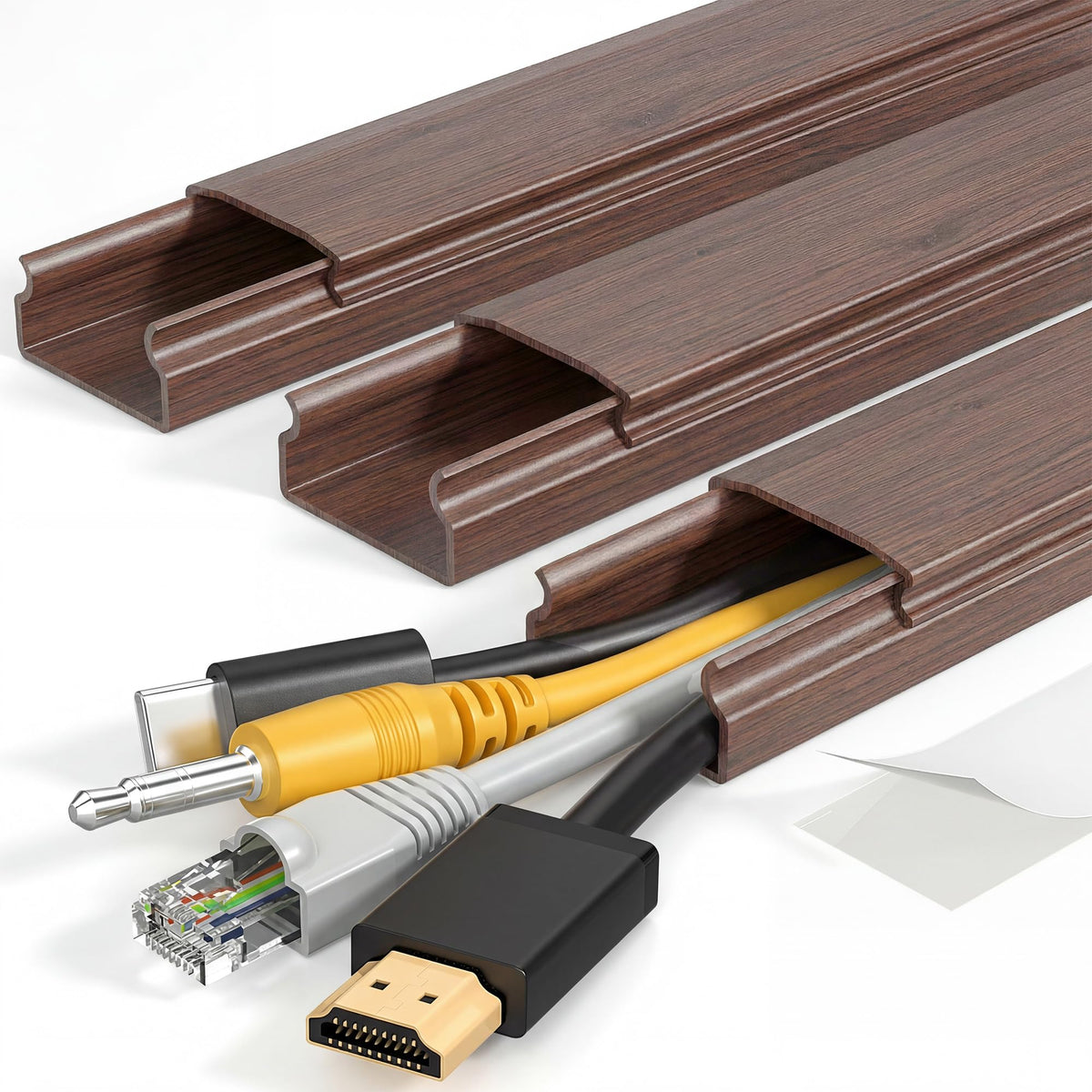 Yecaye TV Cord Hider 42in ready for wall installation behind a TV