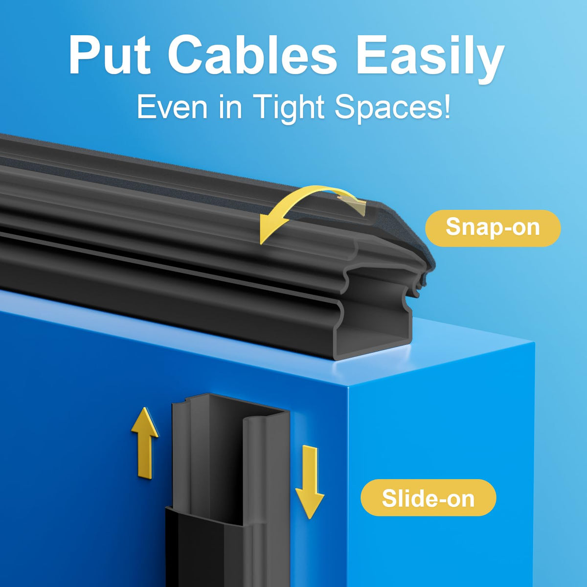Yecaye two-piece assembly allows optional splicing for longer TV setups