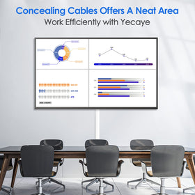 Yecaye tv cord hider on wall mount offers easy tool-free setup.