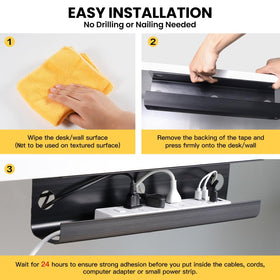 Yecaye two-pack cable organizer under the desk reduces clutter.