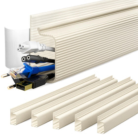 Yecaye under-desk cable management six-pack keeps cables tidy and accessible.