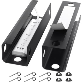 Yecaye under-desk cable tray hides power strips for a cleaner workspace.