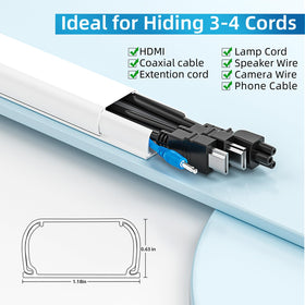 Yecaye wall cord cover in white blends with wall decor