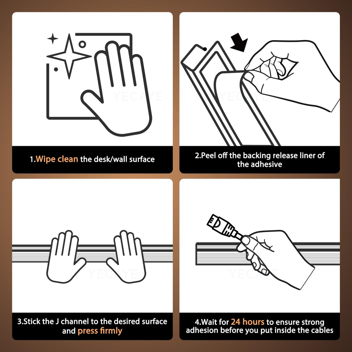 Yecaye wall-mount setup shows flexible placement along room edges.