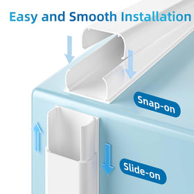 Yecaye white cord cover adheres securely to walls for a seamless look.