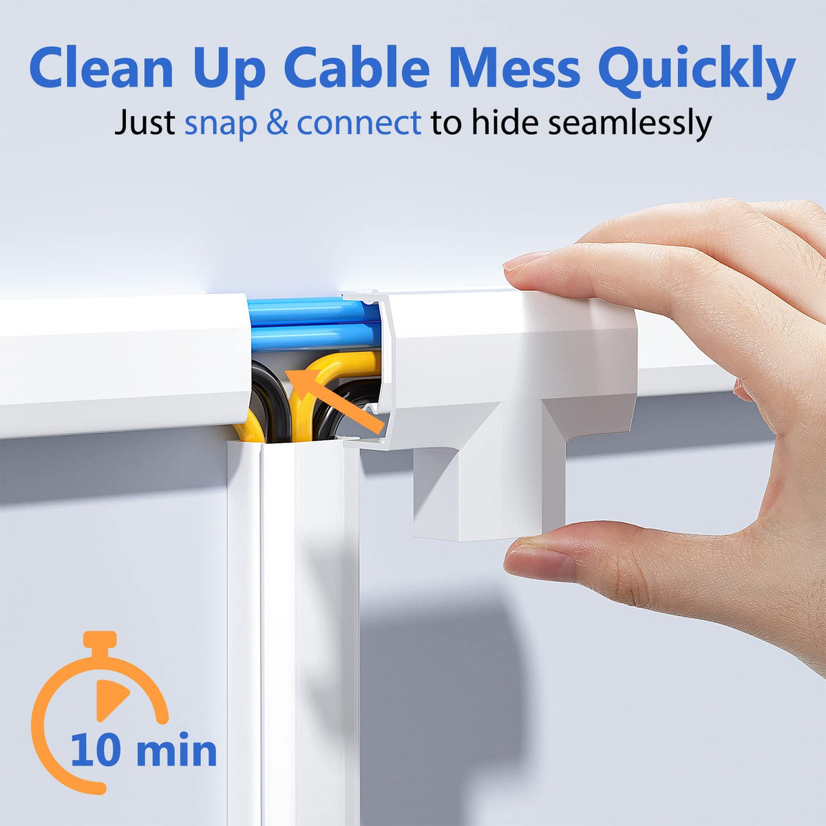 Yecaye wire hider in living room reduces clutter and distractions.