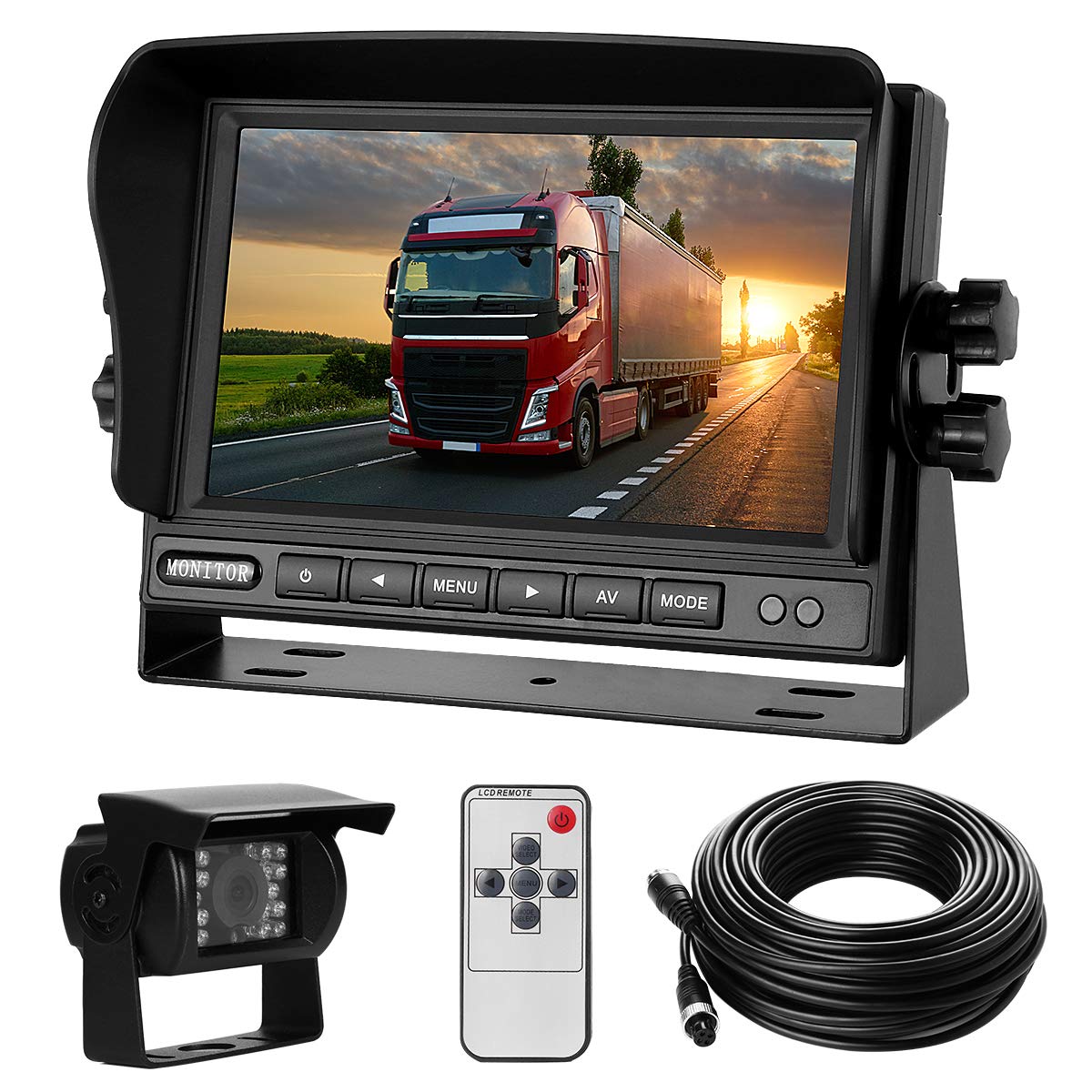 YEDDY backup camera system 7-inch monitor with wide viewing angle for clear reversing