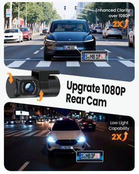 YEECORE 360-degree rotatable rear camera monitors luggage area from the trunk.