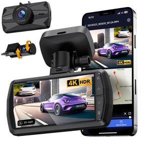YEECORE 4K front dash camera captures crisp daytime footage for safer driving.