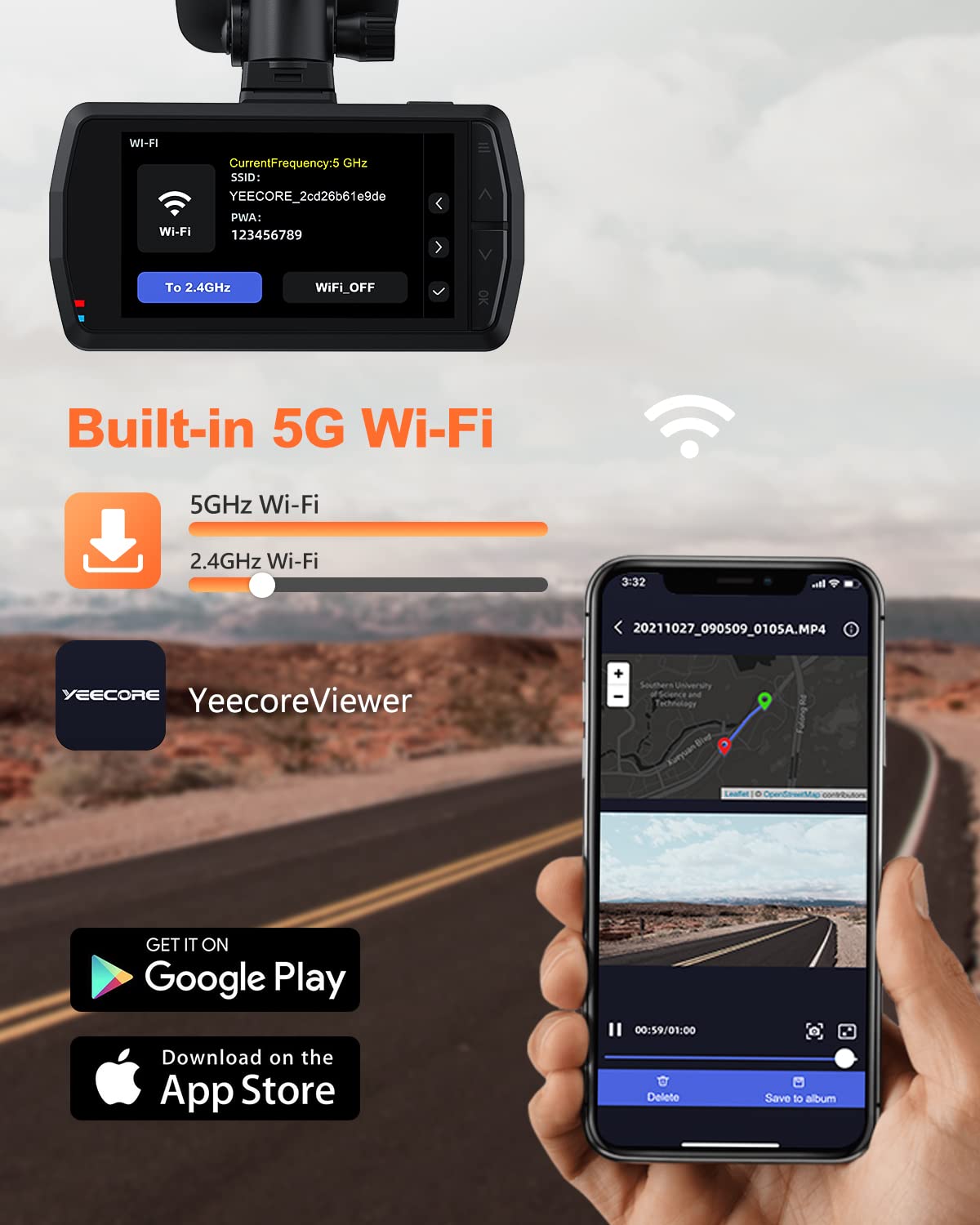 YEECORE D21 parking modes monitor surroundings when parked.