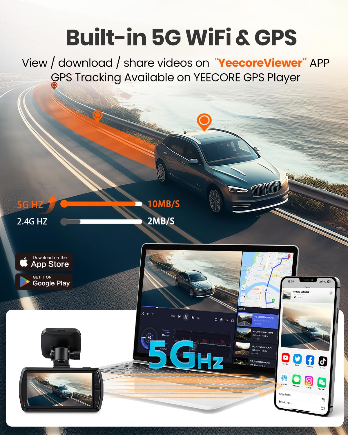 YEECORE D22 3.3 inch IPS screen shows bright, eye-friendly playback
