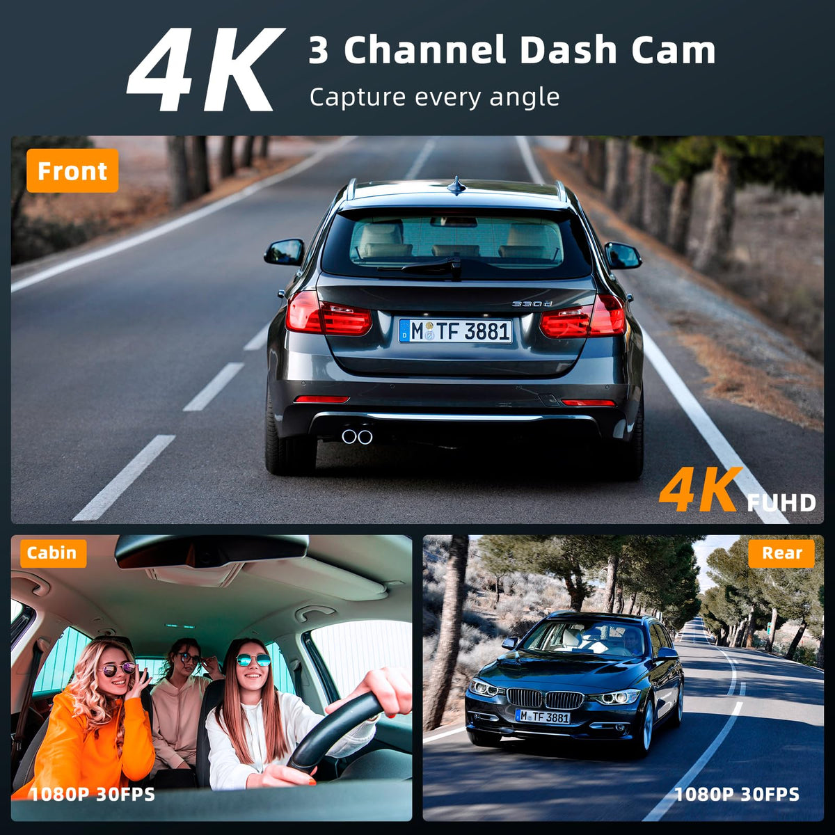YEECORE D53 cabin camera offers 165° view for comprehensive inside‑cab coverage.