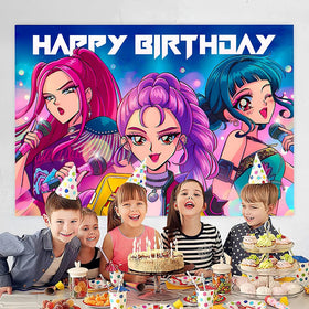 YEEFIGRO Demon Movie Hunters banner with bright printing for vivid party visuals.